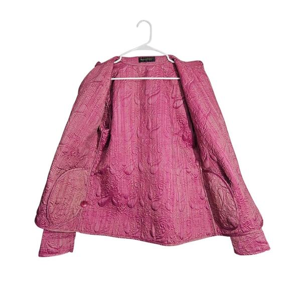 Vintage Donna Sharp Pink Quilted Button Up Jacket Size Large Lightweight - Picture 4 of 6
